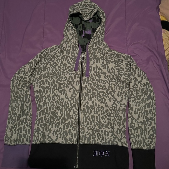 Reversible Fox women’s zip up hoodie size M purple black and grey - Picture 6 of 6